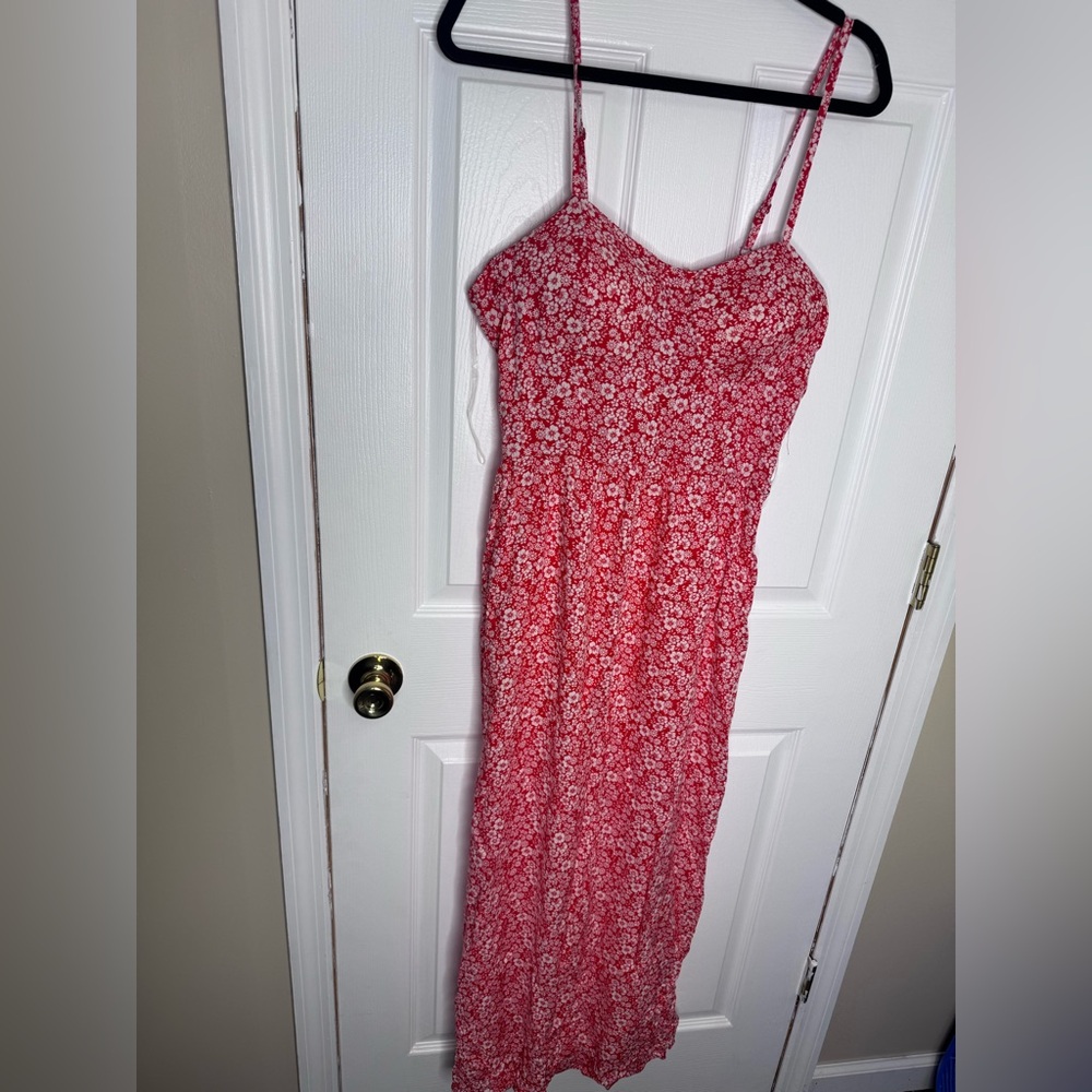Kohl's Red Floral Midi Dress